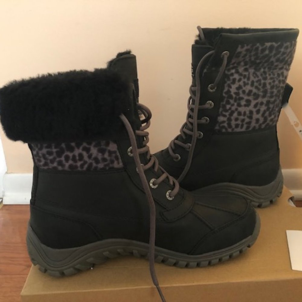 UGG W Adirondack II Boots Black Exotic boot. Sz: 7 - Picture 1 of 8